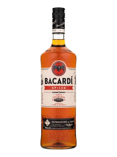 Bacardi Spiced Rum 35% 1L - Rum mit einzigartiger Aromenvielfalt, ideal für Cocktails oder pur, hergestellt in Puerto Rico mit Vanille, Zimt und Muskat.