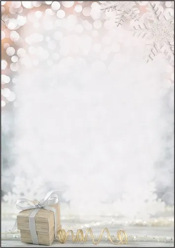 Sigel Weihnachtsbriefpapier DP135, Christmas Surprise - Briefpapier in sanften Gold- und Silbertönen, ideal für individuelle Weihnachtsgrüße. Aus nachwachsenden Rohstoffen, geeignet für alle Druckerarten. 100 Blatt, A4, 90 g/m².