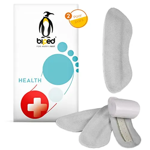 biped HEALTH 2 Paar Anti Slip Fersenhalter - schnelle Hilfe bei zu großen Schuhen und harten Fersen Kappen - selbstklebendes Fersenpolster aus weichem Velours Leder z1769