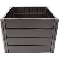 KHW Hochbeet Demeter M, schwarz - Flexibles Gartenbau-Set - Kunststoff-Hochbeet mit 8 Paneelen, ideal für rückenschonendes Gärtnern. Wetterfest und erweiterbar, perfekt für jeden Garten.