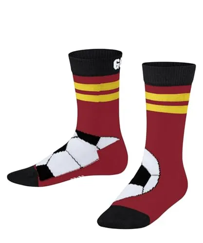 FALKE Unisex Kinder Socken Active Soccer K So Baumwolle Funktionsmaterial dünn atmungsaktiv gemustert 1 Paar, Rot Sporty Red 8003, 39-42
