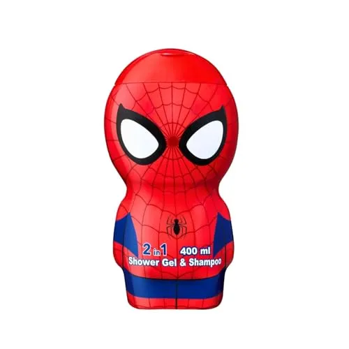 Air Val Spiderman Shower Gel & Shampoo 2 in 1 für Kinder - Duschgel & Shampoo 2 in 1, 400 ml, mit verspieltem Spiderman-Motiv, verwandelt das Duschen in ein tägliches Ritual voller Freude und Pflege für die empfindliche Kinderhaut.