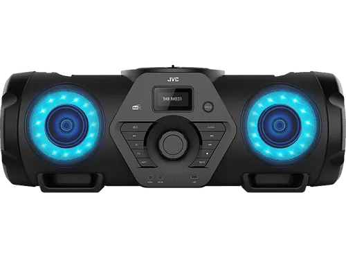 JVC Boomblaster RV-NB300DAB - Schwarz, 60 Watt Leistung mit DAB+ und LED-Lichteffekten, ideal für Outdoor-Events und Partys