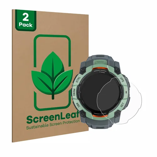 2x ScreenLeaf Displayschutzfolie für Garmin Instinct 3 AMOLED (50 mm)
