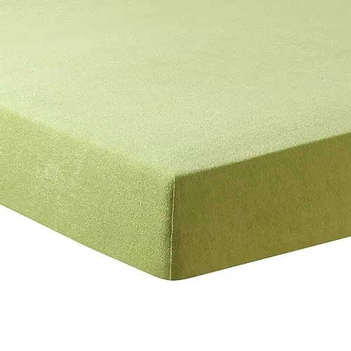 TRAUMSCHLAF Frottee Spannbettlaken Stretch – Weiches, dichtes 180 g/qm Spannbetttuch mit Rundumgummi – ideal für Matratzen bis 30 cm – 180x200-200x200 cm, lindgrün