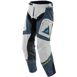 Dainese Sterrato Textilhose - Hellgrau/Blau/Neon-Gelb - 50 - Zertifizierte Motorradhose aus atmungsaktivem Mesh-Gewebe mit herausnehmbaren Protektoren, ideal für Fahrten im Gelände und bei unterschiedlichen Temperaturen.