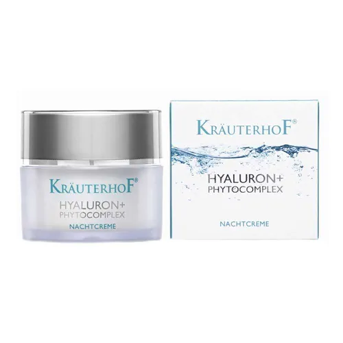 Kräuterhof® Hyaluron Phytokomplex Nachtcreme - Unisex Anti Aging Nachtcreme mit Hyaluron, speziell für reife Haut, spendet intensive Feuchtigkeit und fördert die Regeneration über Nacht.