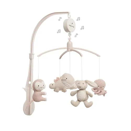 Baby's Only Musik-Mobile - Alt Rosa/Warm Linen - Mobiles für Kinderzimmer, mit sanften Farben und beruhigender Melodie, sorgt für eine harmonische Atmosphäre und begleitet dein Baby sanft in den Schlaf.