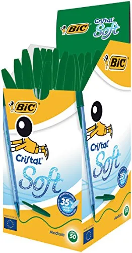 BIC 921219 Kugelschreiber Cristal Soft (0.35 mm) Schachtel à 50 Stück, grün