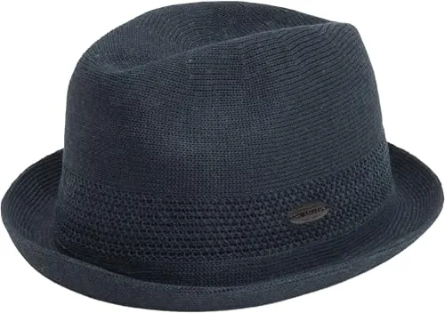 CHILLOUTS Yala Hut, blau, L-XL - Stilvoller Pork Pie Trilby für Herren - Verstellbarer Trilby Hut für optimalen Tragekomfort. Leichte Mischung aus Leinen und Baumwolle sorgt für angenehme Luftzirkulation. Ideal für Sommeraktivitäten am Strand oder in der Stadt.