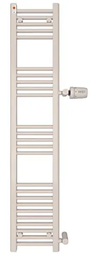 Badheizkörper Handtuchwärmer 300 x 1500 - Eleganter Handtuchwärmer mit Seitenanschluss, ideal für warme Handtücher und ein angenehmes Badezimmerklima.