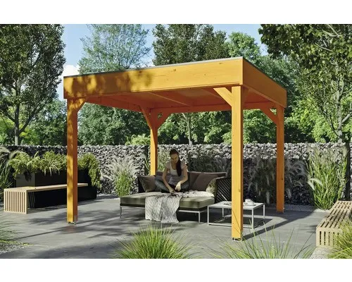 Pavillon SKAN HOLZ Toulouse 302 x 302 cm - Eiche hell - Pavillon & Pergolen: Robuster Holzpavillon in edler Eiche hell, ideal für Gartenpartys und entspannte Stunden im Freien.