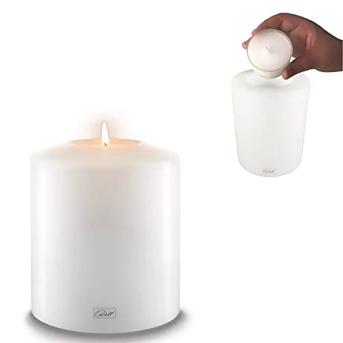 Qult Farluce Classic Teelichthalter - Teelichthalter in Kerzenform aus robustem Kunststoff, frostsicher bis -20 Grad und ideal für den Außenbereich. Genießen Sie stimmungsvolles Licht ohne Verformung!