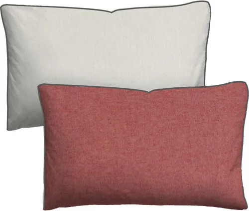 biberna Kopfkissenbezug Melange-Flanell 40x80 cm, burgunder von biberna