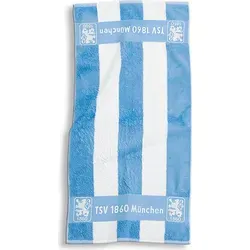 TSV 1860 München Badetuch Blockstreifen - Blau 90 x 180 cm - Handtuch aus 100% Baumwolle, ideal für Fans des TSV 1860 München, weich und saugfähig für den perfekten Strand- oder Badetag.
