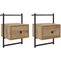 vidaXL Nachttisch 2 Stk Artisan-Eiche 35 x 30 x 51 cm Holzwerkstoff 882166