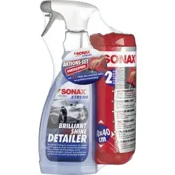 SONAX XTREME BrilliantShine Detailer Aktionsset, 3- teilig 02879410 , 1 Set = 1 Detailer (750 ml), 2 Microfasertücher