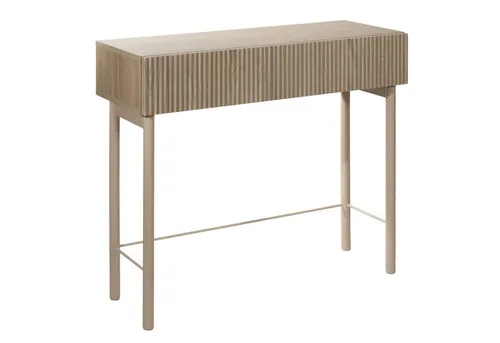 Selsey Konsolentisch NOLIE, 90 cm mit Schublade - Drohnen: Stilvoller Konsolentisch mit geriffelter Front und Holzbeinen, ideal für einen skandinavischen Look in Ihrem Zuhause.