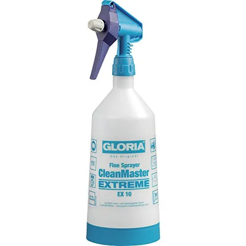 GLORIA Sprühflasche CleanMaster Extreme EX 10 | 1 L ölfester Feinsprüher für Desinfektion, Isopropanol & Reinigungsmittel | Pumpsprühflasche mit Doppelhub-Pumpe & pH-Wert 4-11