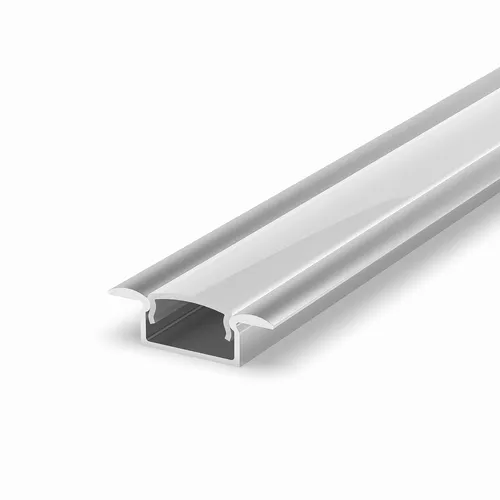 LED Profile in silber M6-1 100CM opal Abdeckung für LED Streifen bis 13mm Breite