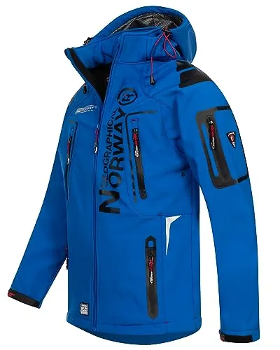 Herren Herbst Winter Jacke Softshell Regen Outdoor Übergangs Jacke FVS Production H-H, Farbe:Royal Blau, Größe:L