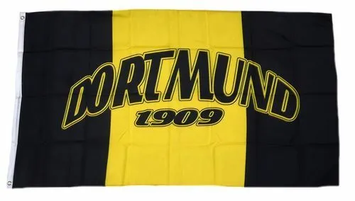 Flagge / Fahne Dortmund 1909 Fan Hissflagge 90 x 150 cm in schwarz von FahnenMax®