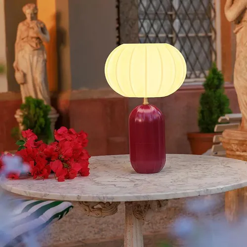 LED Akku Tischlampe Solar dimmbar Bordeaux IP65 3000 K
