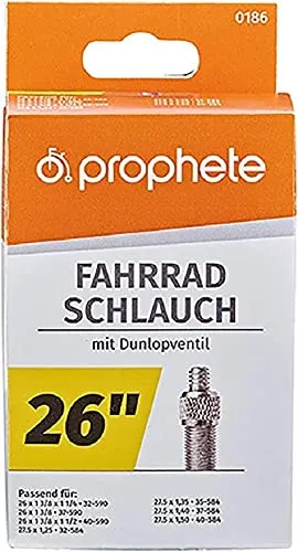 Prophete Fahrradschlauch Dunlopventil, Mehrfarbig, 26 x 13/8 Zoll, 0186
