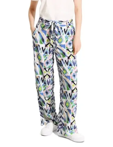 CECIL Damen B377518 Hose mit Print in weiß von CECIL