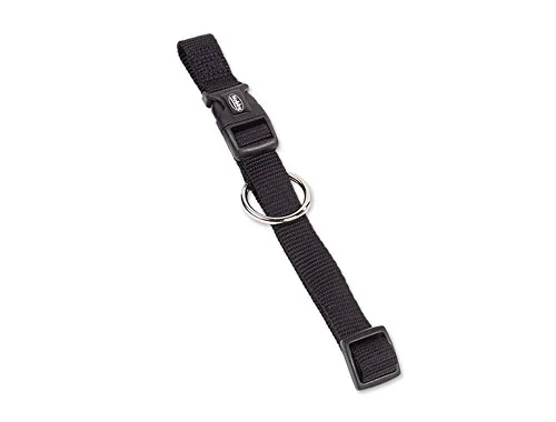 Nobby Halsband Classic, schwarz - L: 50-65 cm, B: 25 mm, stufenlos verstellbar und sicher durch innovative Verschlusstechnik