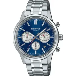 Casio Edifice Chronograph Herrenuhr Stahl/Blau EFR-575D-2AEF - Armbanduhren für Herren, elegante Edelstahl-Herrenuhr mit Stoppuhr und Chronographen-Funktion, perfekt für stilbewusste Männer.