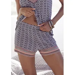 Schlafshorts VIVANCE DREAMS, Damen, Gr. 36/38, N-Gr, braun (braun gemustert), Single Jersey, Obermaterial: 100% Viskose, gemustert, bequem kurz, Hosen, in schönem Ethno-Design