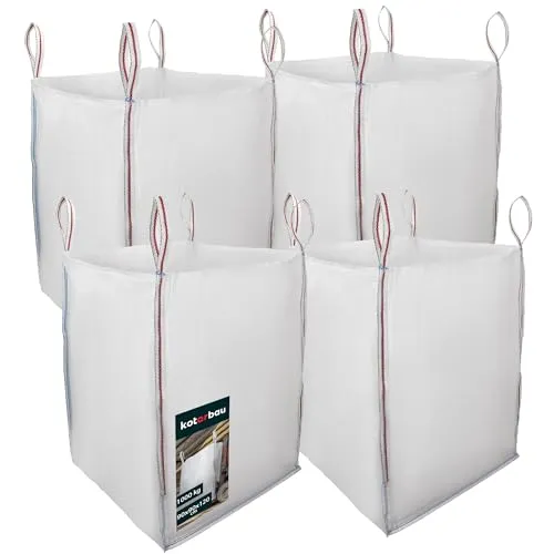 KOTARBAU® 4 St Big Bag Säcke 90x90x120 cm Gartenabfallsack Stabil Offen 1000 kg PP Schwerlastsack Gartenabfallsäcke Baumsack Gartentasche Abfallsäcke Schuttsäcke Bauschuttsäcke Garten Zubehör