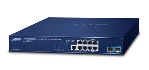 Planet L3 Managed Gigabit Ethernet Switch 4-Port - Netzwerk-Switch mit 4 Gigabit-Ports, vollständig verwaltet für optimale Netzwerksteuerung und hohe Datenübertragungsraten bis zu 1 Gbps.