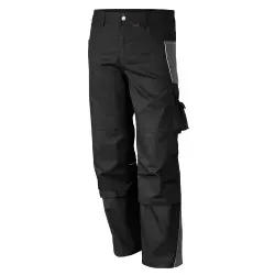 Qualitex® Bundhose pro mg 245, schwarz/grau, Größe 62 - Arbeits- & Schutzkleidung mit strapazierfähigem Mischgewebe, reflektierenden Biesen für erhöhte Sichtbarkeit und elastischen Einsätzen für perfekten Sitz.