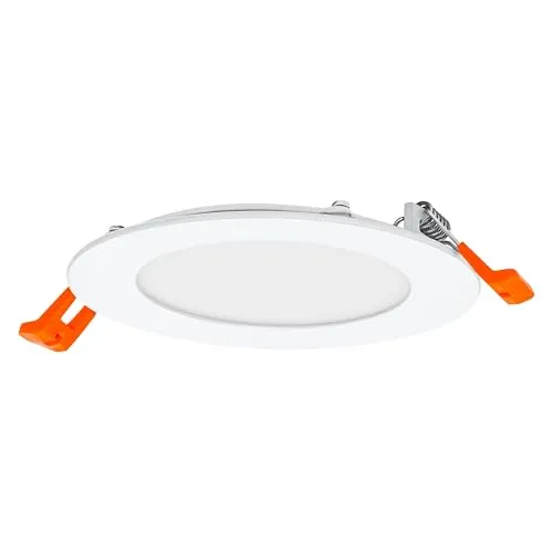 OSRAM Downlight Slim 120mm, LED Einbauleuchte, 8W, 3000K warmweiß, 550 Lumen, flaches Design, IP20, einfache Montage für Wohnräume und Korridore, Weiß
