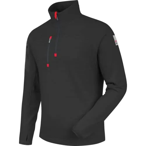 WÜRTH MODYF Fleecetroyer Stretch – Dehnbarer Fleece Pullover mit Zipkragen – perfekt für Handwerk, Werkstatt, Arbeiten im Freien, schwarz, Größe S