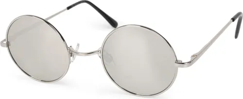 styleBREAKER Uni Sonnenbrille kleine runde Gläsern und filigranem Metall Rahmen, Schmale Ausführung, Federscharniere 09020065