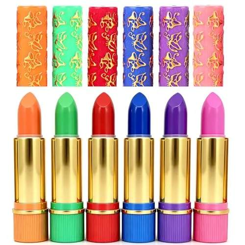 Gelee Lippenstift Set, magische Farbe ändernde Aloe Vera feuchtigkeitsspendende Lippenstift Set, 6 Stück Temperaturänderung Farbe Lippenstifte Butterfly Tube feuchtigkeitsspendende langlebige