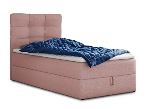 Boxspringbett Best Mini mit Bettkasten und Matratzentopper in pink von Sofnet
