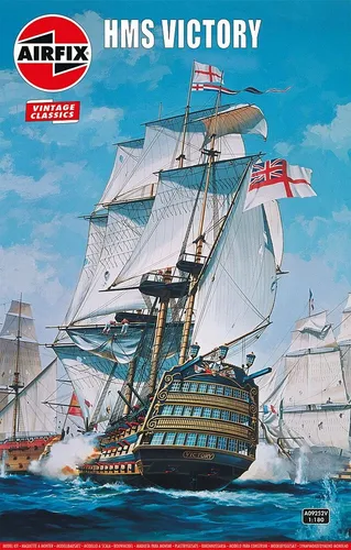 Airfix HMS Victory Ship Model Kit 1:180 - Bausatz der HMS Victory im Maßstab 1:180, ideal für Modellbau-Enthusiasten ab 17 Jahren, unbemalt und unmontiert für individuelles Gestalten.