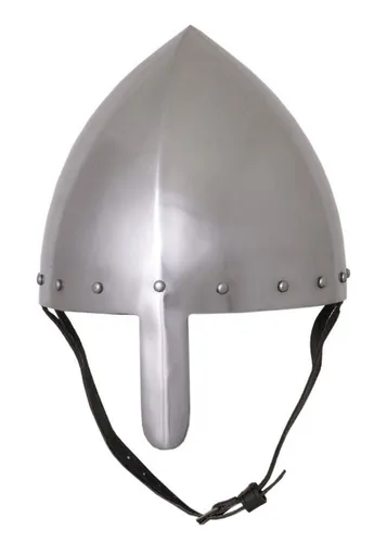 Ulfberth Konischer Nasenhelm -olmuts-, Größe L - Fahrradhelm aus 2 mm Stahl, ideal für historische Nachstellungen und LARP-Events, bietet optimalen Schutz und authentisches Design.