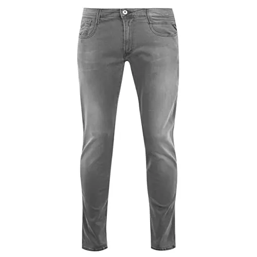 Replay Herren M914 Slim Jeans, Dark Grey 096, 34W/34L EU - Jeans mit Power Stretch für optimalen Komfort und perfekte Passform. Der ikonische REPLAY Fit bietet lässigen Style mit 5 praktischen Taschen.