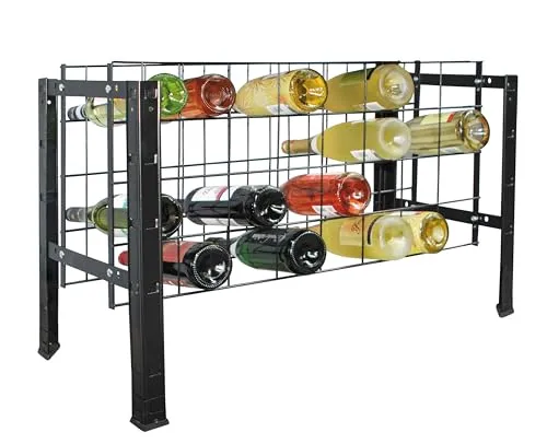 SCHULTE Regalwelt Weinregal für 32 Flaschen, schwarz - Weinregal für die übersichtliche und stabile Lagerung von bis zu 32 Flaschen. Einfach aufzubauen, ideal für jeden Raum und ohne chemische Zusatzstoffe in Deutschland produziert.