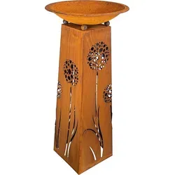 Rostikal Blumenständer Dekosäule - Echte Rost Deko für Garten und Terrasse - Hochwertige Dekosäule aus Metall mit Pusteblumen Motiv, ideal für Garten, Balkon und Terrasse. Robuste Verarbeitung und individuelles Edelrost Finish für einzigartigen Shabby Chic.