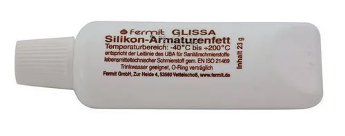 Fermit Silikonfett 23g Glissa - Sanitärinstallation - Perfekte Schmierung und Abdichtung für Trinkwasserarmaturen, leicht zu verarbeiten und hautfreundlich.