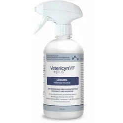 Vetericyn VF Plus Lösung 500 ml - Antimikrobielle Wundversorgung - Tiergesundheit: Effektive Wundreinigung und Desinfektion für alle Tierarten, mit hervorragender Gewebeverträglichkeit und neutralem pH-Wert.