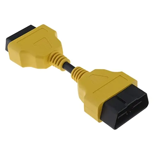 The Lord of the Tools 1 x 16-poliges OBD-Stecker auf Buchse, Verlängerungskabel zum Anschluss von Barcode-Leser, Scanner, Werkzeug-Kabelverlängerung, Schwarz / Gelb, 14 cm