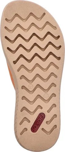 RIEKER Pantolette - Bequemer Sommerschuh in Orange, Gr. 38 - Pantoletten aus hochwertigem Nubuklederimitat/Textil mit bequemem Fußbett für optimalen Tragekomfort im Sommer.