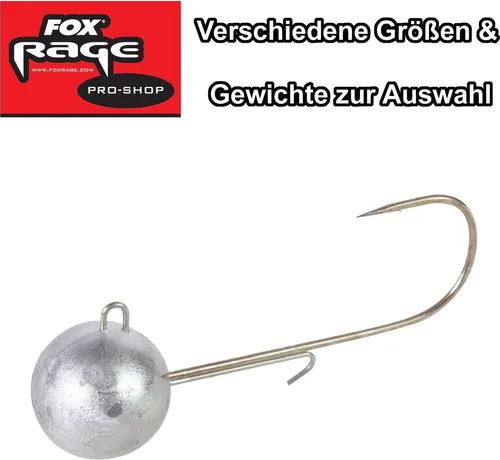 Fox Rage Jigköpfe Round Jigs Jighaken , Größe:15g / Gr. 2/0